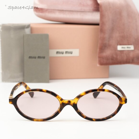 Miu Miu REGARD Women Sunglasses Honey Havana Pink MU04ZS 14L4I0 NEW AUTHENTIC main image 7